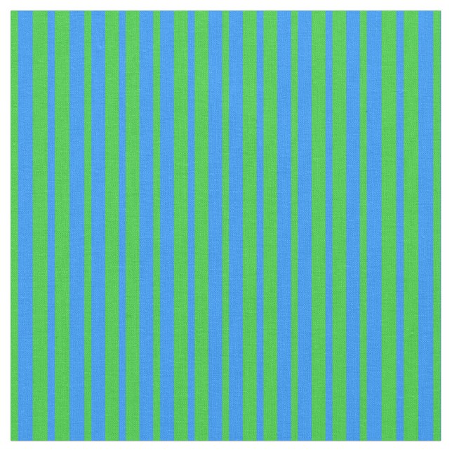 Blue & Lime Green Stripes/Lines Pattern Fabric (Close Up)