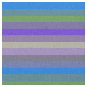 Blue, Lime & Magenta Retro Stripes Fabric