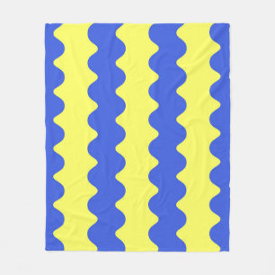 Blue Lime Wavy Stripe Cosy Bold Throw Fleece Blanket