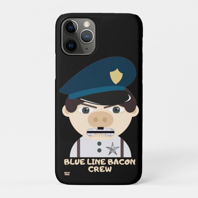 "BLUE LINE BACON CREW" funny police       Case-Mate iPhone Case (Back)