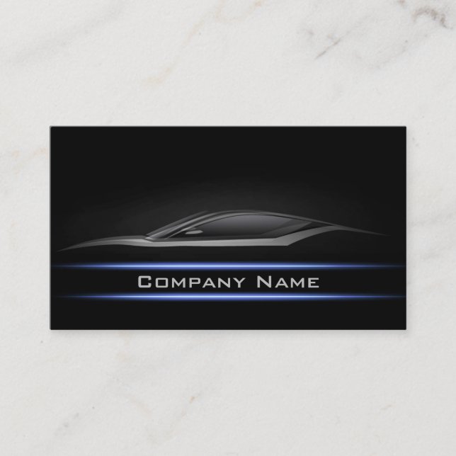Blue Line Car Business Card Darker Layout (Front)