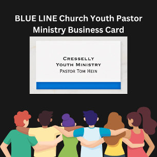 BLUE LINE Church Youth Pastor Ministry  Business Card