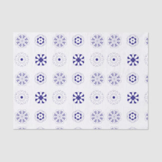 Blue line flower pattern tissue paper