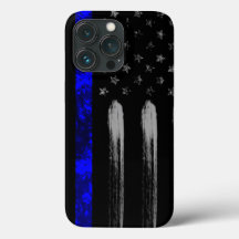 Blue Line Grunge Flag iPhone Case Pro