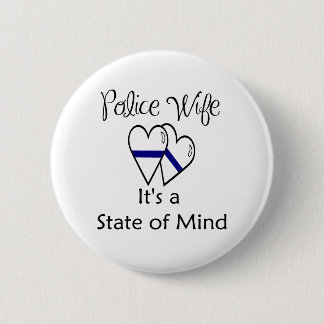 blue line hearts - Customised 6 Cm Round Badge