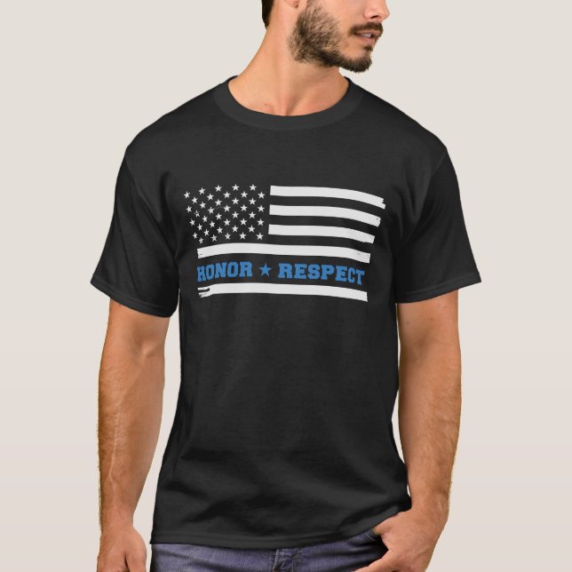 Blue Line Honour Respect T-Shirt (Front)