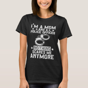 Blue Line I'm A Mom And A Police Officer T-Shirt