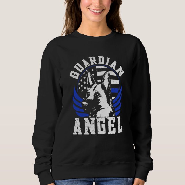 Blue Line K9 Police Dog Guardian Angel K9 Police O Sweatshirt (Front)