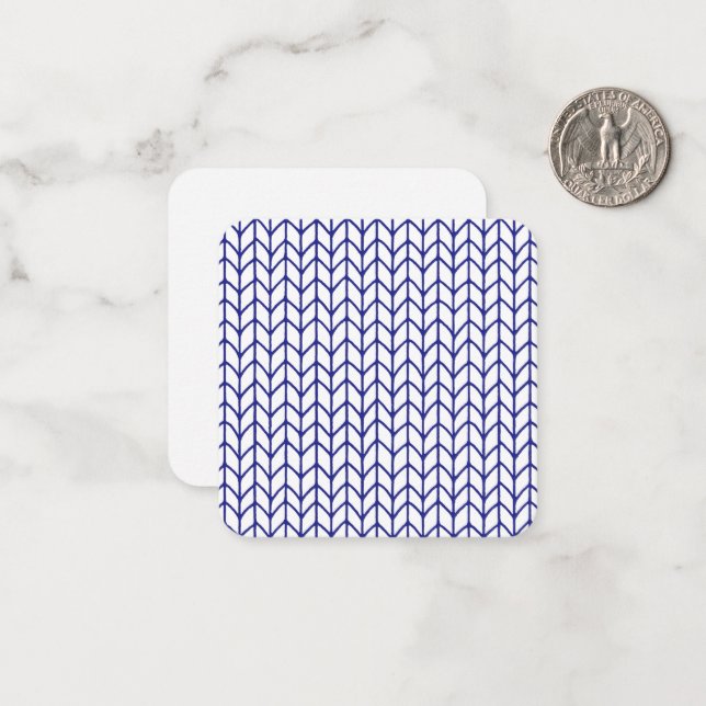 BLUE LINE KNIT 2.5" Square Flat Note Card (Front/Back In Situ)