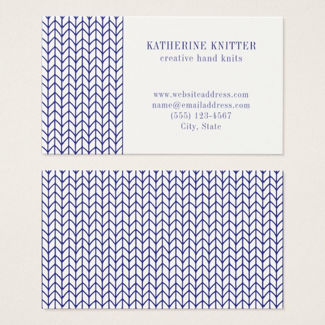 BLUE LINE KNIT 3.5x2 Business Card II (Front & Back)