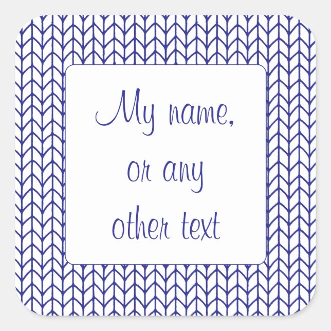 BLUE LINE KNIT 3" Square Matte Stickers (Front)