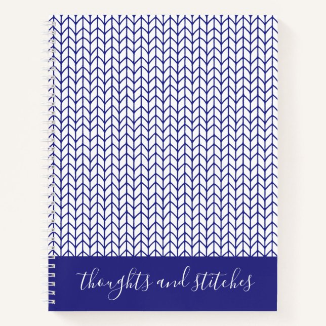 BLUE LINE KNIT 8.5x11 Spiral Notebook + Text II (Front)