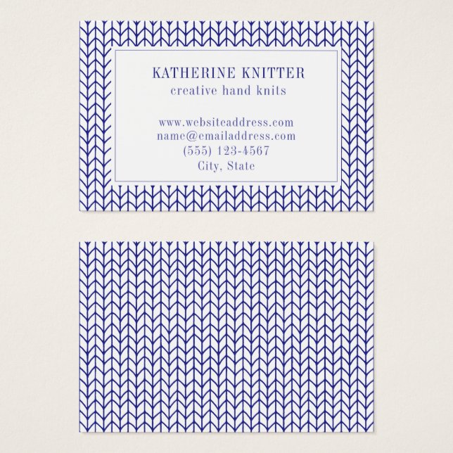 BLUE LINE KNIT Euro Size Business Card (Front & Back)