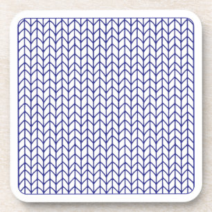 BLUE LINE KNIT Hard Plastic Coasters 