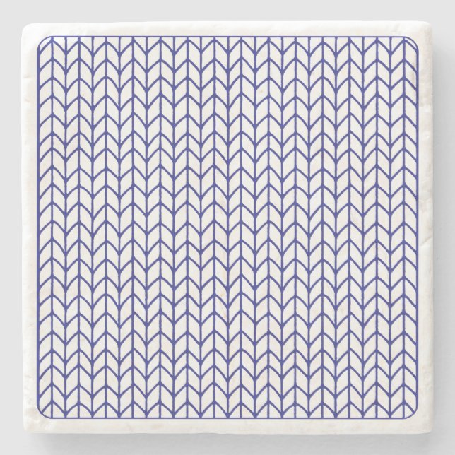 BLUE LINE KNIT Marble Stone Coaster (Front)