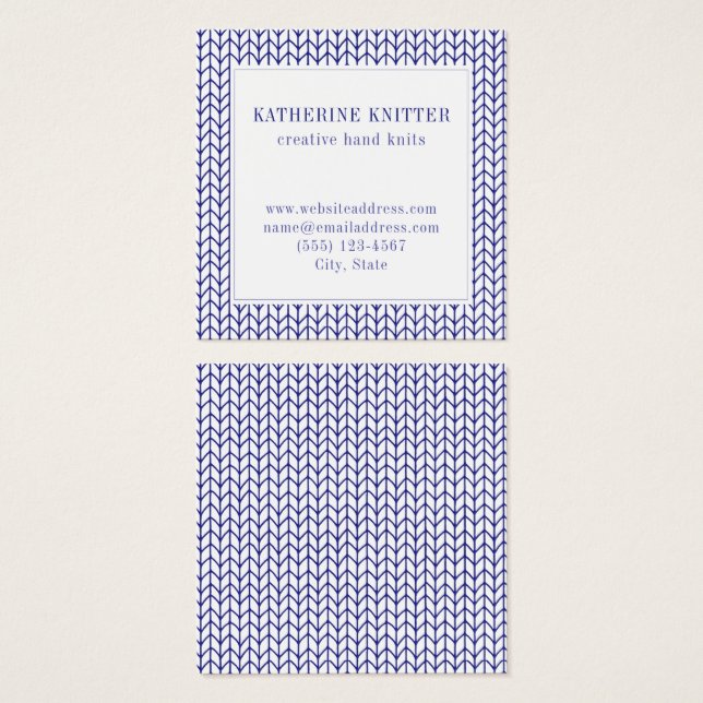 BLUE LINE KNIT Square Business Card (Front & Back)