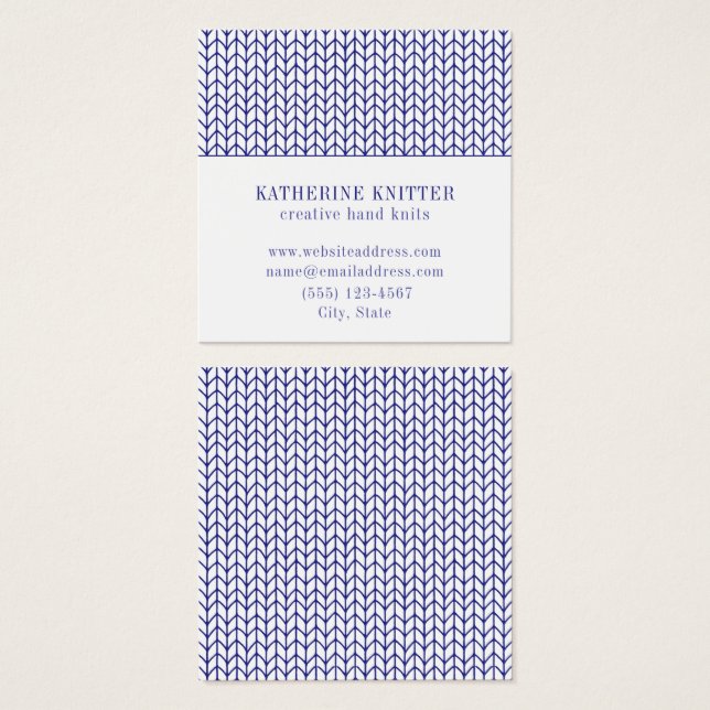 BLUE LINE KNIT Square Business Card II (Front & Back)