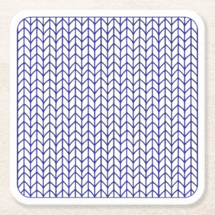 BLUE LINE KNIT Square Paper Coasters 