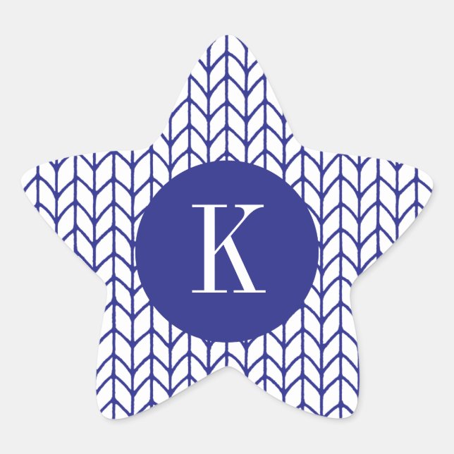 BLUE LINE KNIT Star Shape Stickers + Initial II (Front)