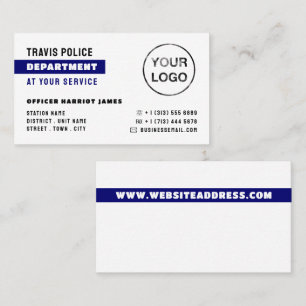 Blue Line & Logo, Police Officer, Law Enforcement Business Card