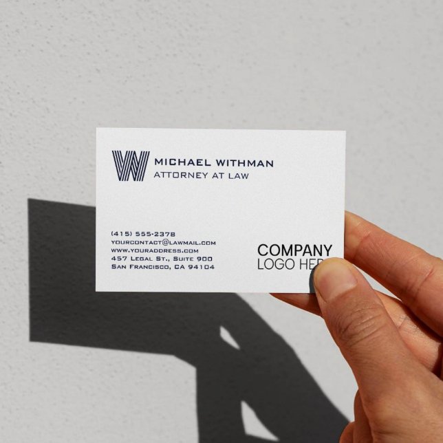 BLUE LINE MONOGRAM  BUSINESS LOGO PROFESSIONAL CARD (Creator Uploaded)