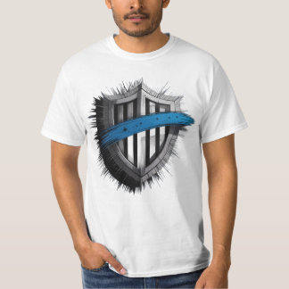 Blue Line Shield – Honor, Service, Protection T-Shirt
