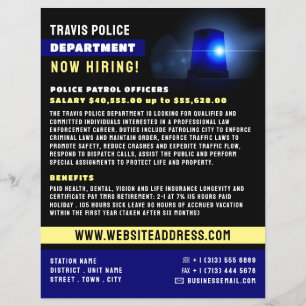 Blue Line & Siren, Police Officer Recruitment Flyer