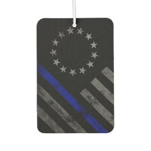 Blue Line Vintage American Flag Car Air Freshener