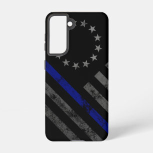 Blue Line Vintage American Flag Samsung Galaxy Case