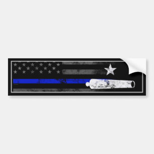 Blue Line Vintage American Flag Star Cannon Bumper Sticker