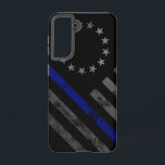 Blue Line Vintage Betsy Ross American Flag Samsung Galaxy Case<br><div class="desc">Show Your Support for Our First Responders! Police,  Fire And Rescue,  and EMT Available!</div>