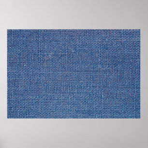 Blue linen texture closeup photo background. poster