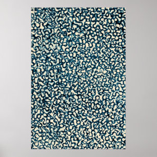 Blue Lines Abstract Art Poster