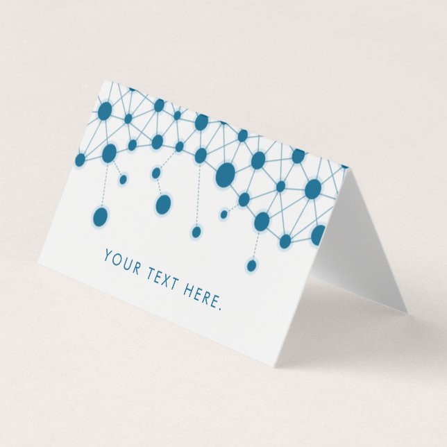 Blue lines and dots business card (Front)