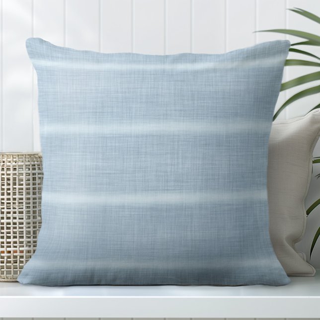 Blue Lines Coastal Throw Pillow (Creator Uploaded)