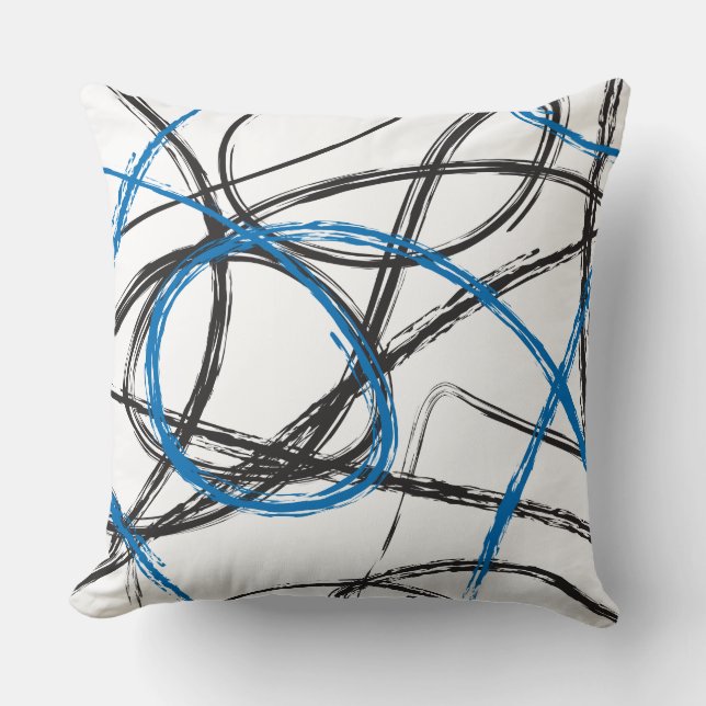 BLUE LINES DESIGN Retro Throw Pillow (Front)