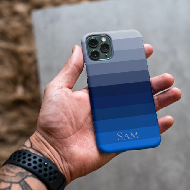 Blue Lines Geometric Stripes Pattern Phone Case (Creator Uploaded)