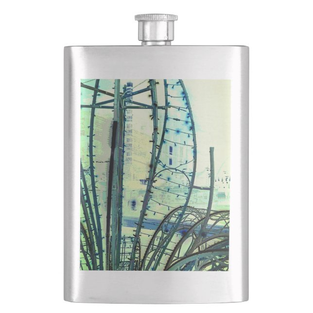 Blue lines hip flask (Front)