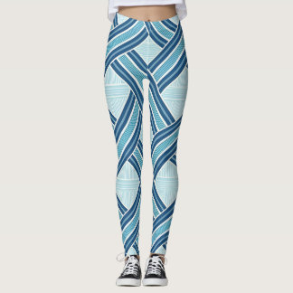 Blue Lines Pattern Leggings