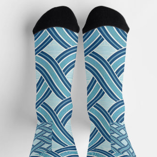 Blue Lines Pattern Socks