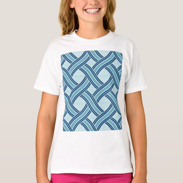 Blue Lines Pattern T-Shirt (Front)