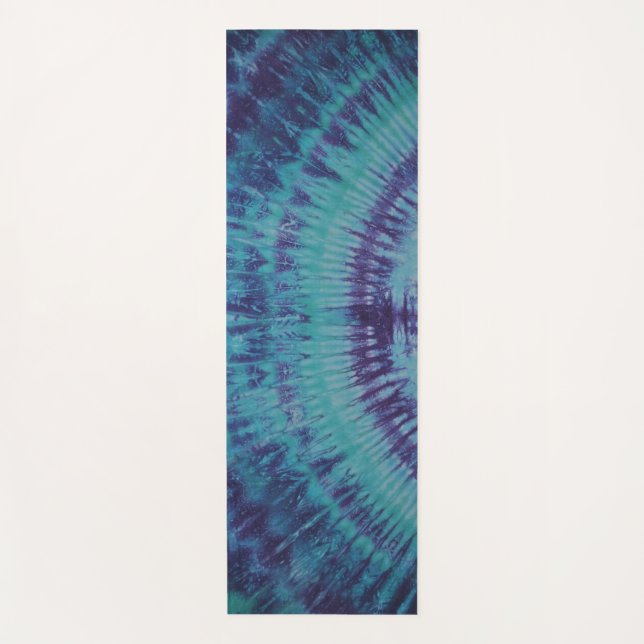 Blue Lines Tie Dye Yoga Mat (Front)