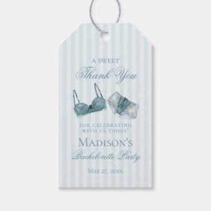 Blue Lingerie Shower Bachelorette Bridal Favour Gift Tags