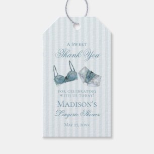 Blue Lingerie Shower Bachelorette Bridal Favour Gift Tags