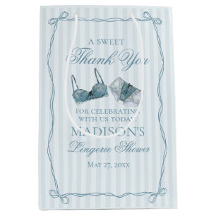 Blue Lingerie Shower Bachelorette Party Favor Medium Gift Bag