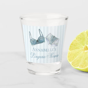Blue Lingerie Shower Bachelorette Party Favor Shot Glass