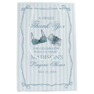 Blue Lingerie Shower Bachelorette Party Favour Medium Gift Bag