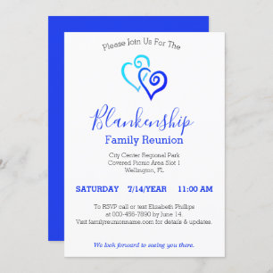 Blue Linked Hearts Family Reunion Template