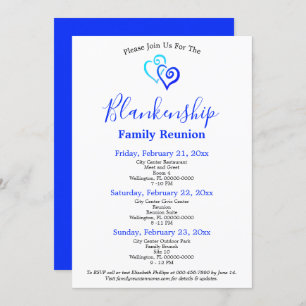 Blue Linked Hearts Family Reunion Template
