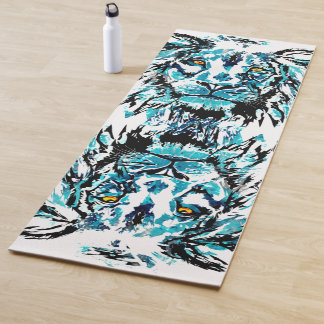Blue Lion Drawing - Lion Yoga Mat